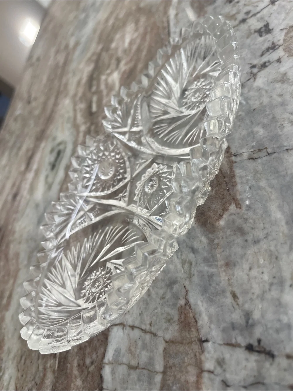 Clear Cut Glass Decorative Serving Tray - Home Accents